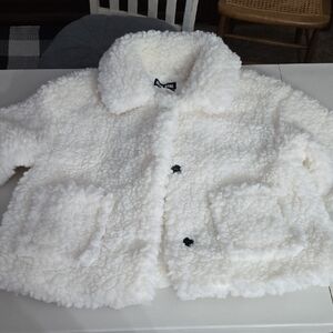 DKNY white Sherpa Jacket, Size XL, NWT